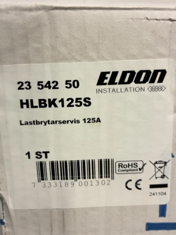 1604710-12 Lastbrytarservis 125A - Eldon HLBK125S