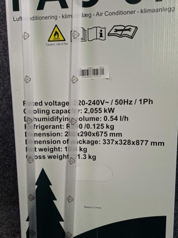 1603777-5 Portabel AC Invest Living PAC-07 På Hjul
