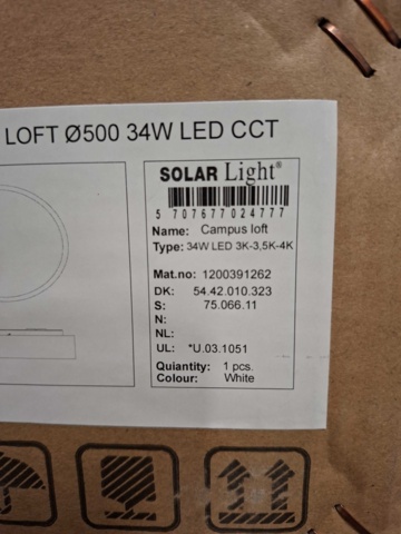 1603813-5 Armatur Solar Light Campus Loft 34W LED 3K-3.5K-4K