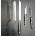 1593622-1 Knivset, 4 set med 5 knivar - totalt 20 knivar, svarta handtag