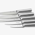 1604869-2 Kökspaket - femknivset, roterbart knivblock och skärbräda i trä