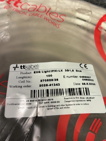 1604714-5 Installationskabel TT Cables EXQ Light / IFXI-LX 3G1,8 Dca ca 80 m