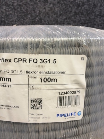 1604716-6 Flexrör Pipelife Powerflex CPR FQ 3G1.5 16 mm 100 m