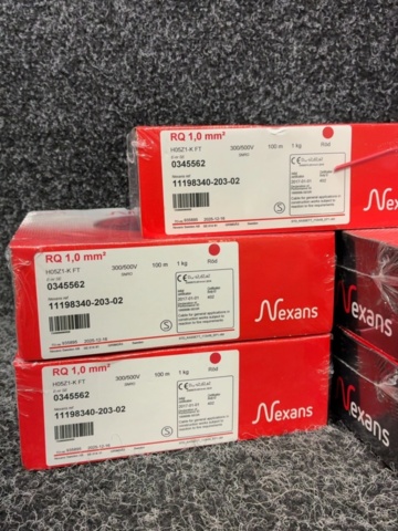 1604725-2 5 st Kopplingskablar Nexans RQ 1,0 mm² (H05Z1-K FT - 100m / rulle