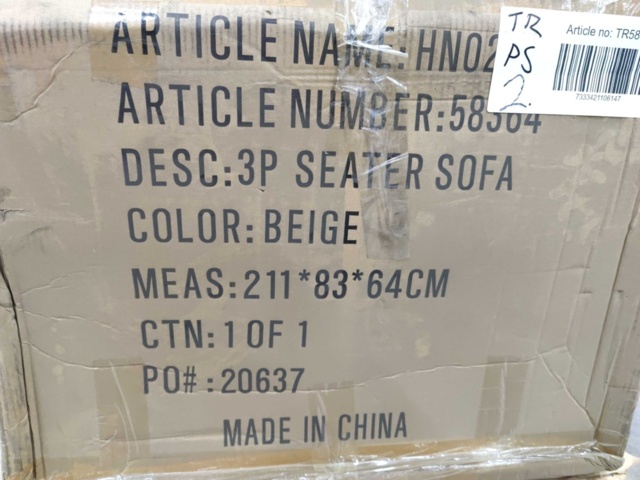 1604621-3 Chesterfield 3-sits Soffa i Beige