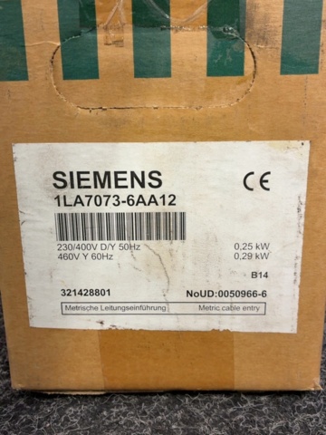 1604739-2 3-fasmotor Siemens 1LA7073-6AA12 IEC 71M (IM B14) 0,25 kW