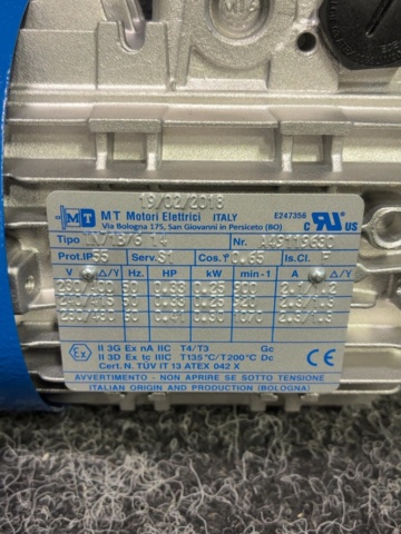 1604745-4 3-fasmotor MT Motori Elettrici TN71B/6 B14 0,25 kW