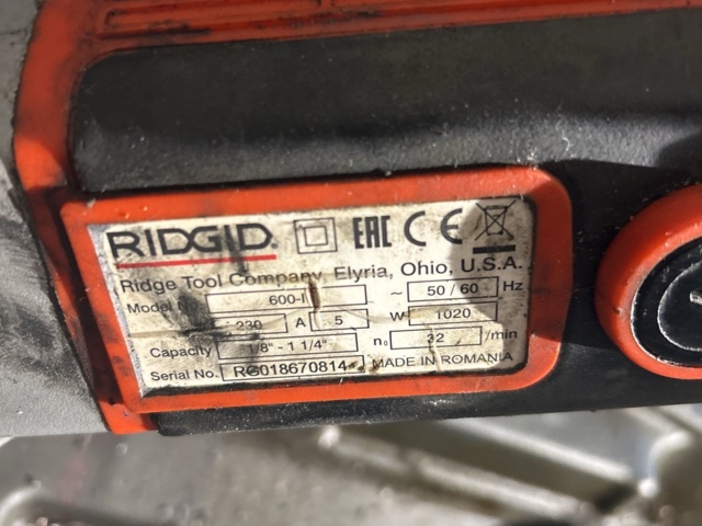1545128-4 Rörgängmaskin - RIDGID 600-I