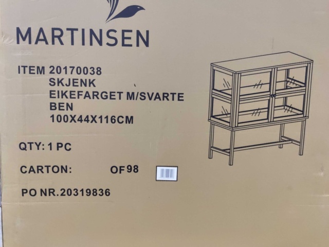 1604625-5 Vitrinskåp Lamier i brunbetsad ek