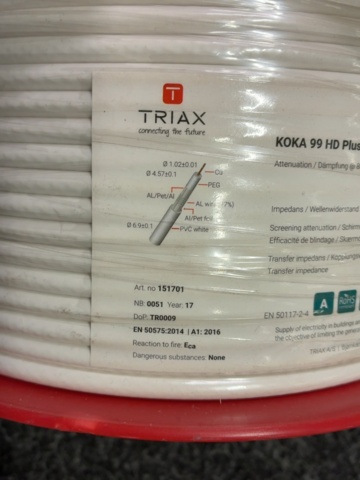 1604765-2 Koaxialkabel TRIAX KOKA 99 HD Plus/18VAtC - 100m