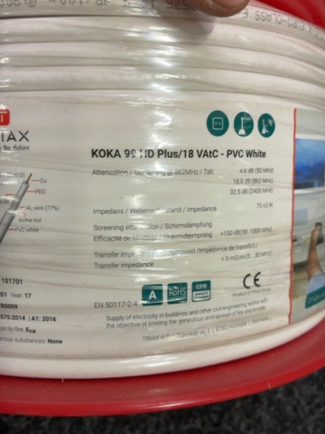 1604765-3 Koaxialkabel TRIAX KOKA 99 HD Plus/18VAtC - 100m