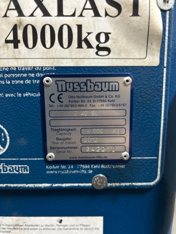 1600207-10 Tvåpelarlyft - Nussbaum 2.40 SL, -2012