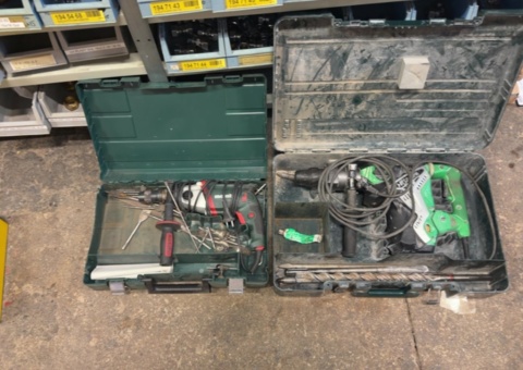 Slagborrmaskin och borrhammare  - Metabo och Hitachi - 2 st