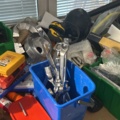 1545153-4 Arbetsbänk med handverktyg, hylsnycklar, borr