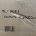 1604637-4 Duschhörna med svarta profiler | 6mm säkerhetsglas