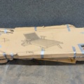 1604638-2 Solstol i teak med hjul och utfällbart hyllplan | 120 cm | Solö