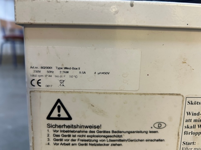 1600232-3 Portabel ventilationsfläkt - Wind-Box II