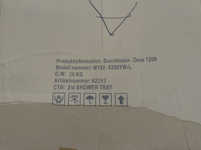 1604646-4 Duschkabin 80x120x215 cm Svart/Vit - Zeus 1200