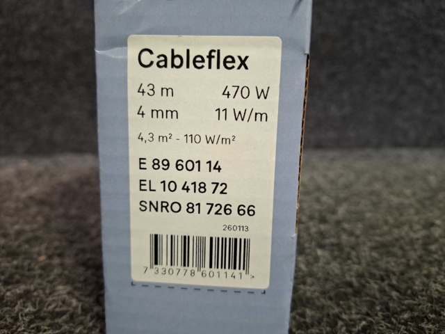 1604807-3 Golvvärmekabel Ebeco Cableflex 11, 49m