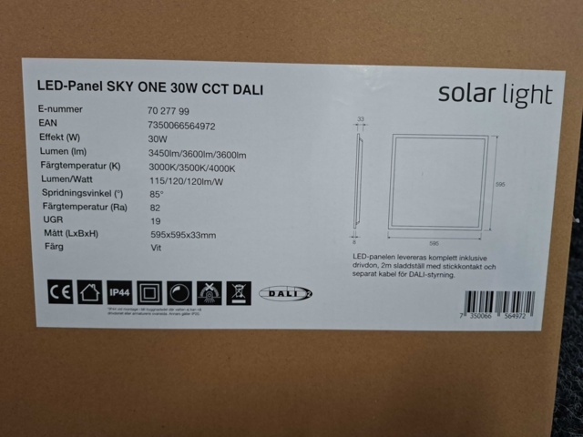 1604809-3 1 st LED-Panel SKY ONE 30W CCT DALI