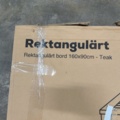 1604653-5 Rektangulärt teakbord i massiv teak 160 × 90 cm