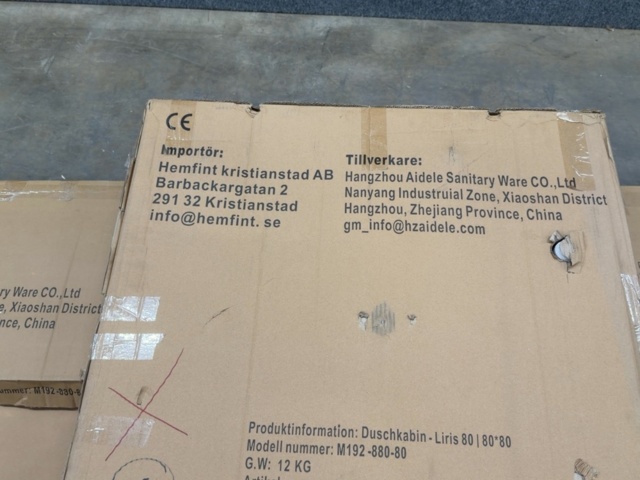 1604656-4 Duschkabin Nordamist Liris - 80x80x195 cm