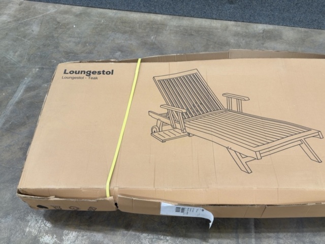1604657-3 Solstol i teak med hjul och utfällbart hyllplan | 120 cm | Solö