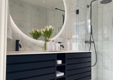 Vit Carrara Marmor Klinker /Granitkeramik 50kvm