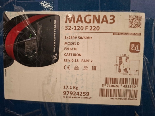 1604830-3 Tappvarmvattenpump Grundfos Magna3