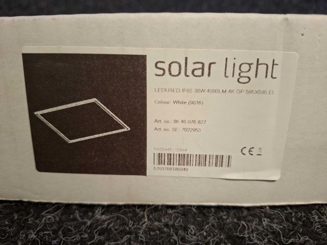 1604834-3 1 st LED-panel Solar Light 595x595 IP 65 36W 4K