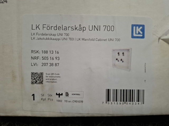 1604836-3 Fördelarskåp LK UNI 700