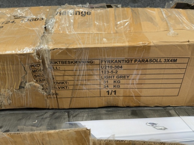 1605659-6 Stort kvadratiskt parasoll 5x5 meter - Metalcraft