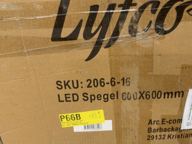 1605668-4 Badrumsspegel 60x60 cm| LED-lyse sidor | Dimmer & touch-styrning