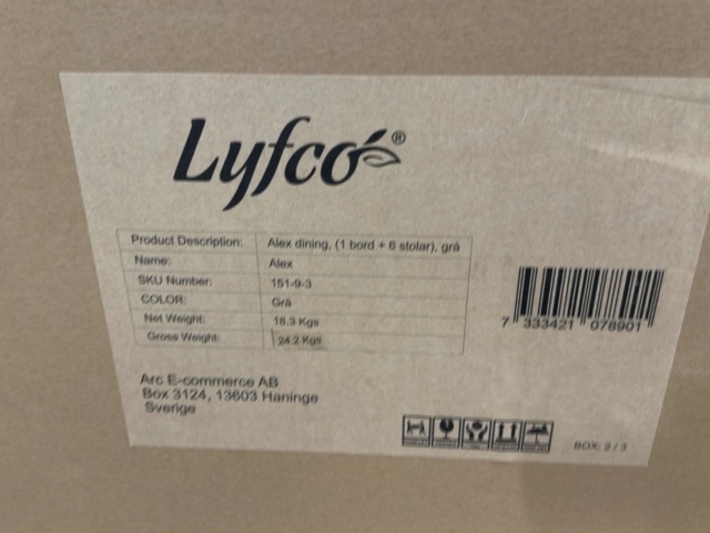 1605673-3 6 st matstolar, Lyfco