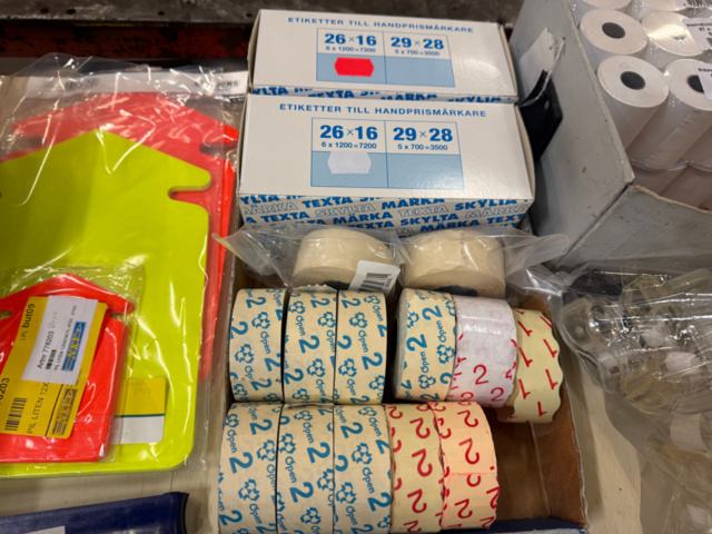 1592862-12 Parti med prismärkare & diverse förbrukningsmaterial