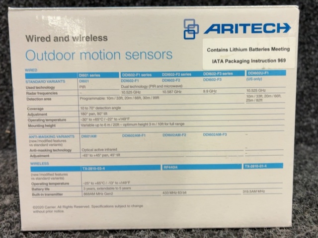 1603881-5 Trådlös rörelsedetektor - Aritech RF440I4