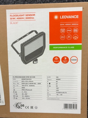 1603889-4 2 st LED-strålkastare med sensor - Ledvance Floodlight Sensor