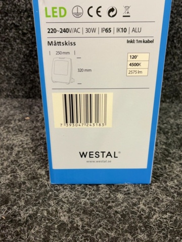 1603943-4 LED-strålkastare - Westal Magnum 50W, 4500K, 4280 lm, alugrå