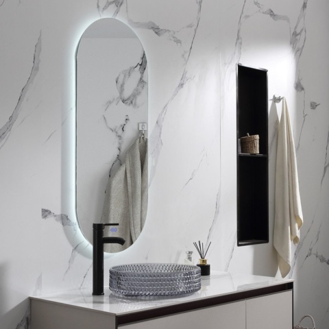 1604634-1 Oval LED-spegel 110x45cm | Antifog-funktion | Olivia