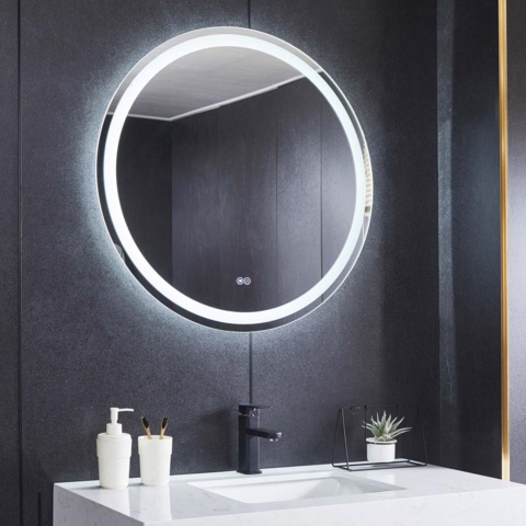 1604635-1 Rund spegel 80x80 cm | LED-belysning och anti-fog-funktion