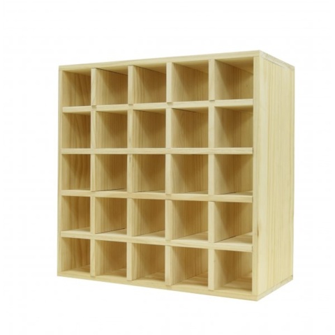 1604642-1 2 st Vinställ med rutnät för 25 flaskor | Naturlig furu | 60x60 cm | Arvino