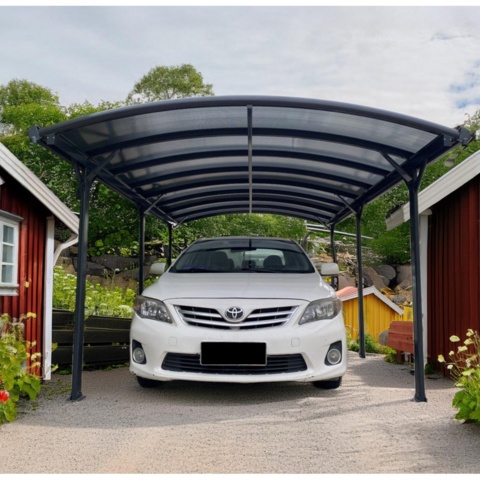 1605660-1 Carport 17 m² aluminium kanalplasttak 570x303 cm byggsats