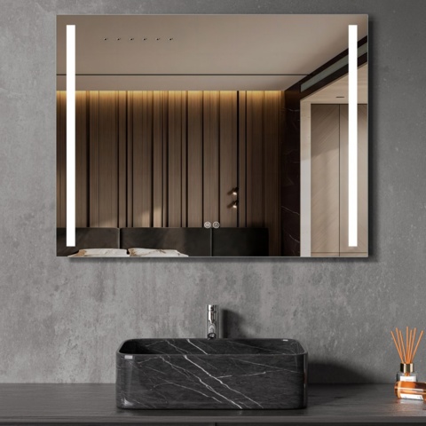 1605667-1 Badrumsspegel | LED-lyse sidor | Dimmer & touch-styrning