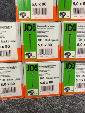 1605465-3 1000 st Universalskruv 5.0x80mm, JD plus