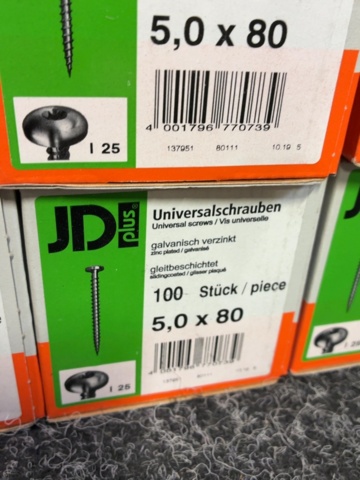 1605465-8 1000 st Universalskruv 5.0x80mm, JD plus