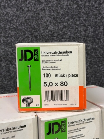 1605491-2 1000 st Universalskruv 5.0x80mm, JD plus