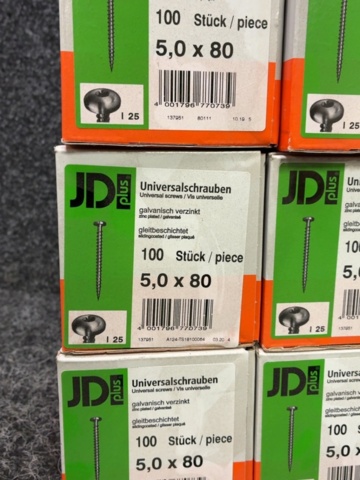 1605491-5 1000 st Universalskruv 5.0x80mm, JD plus