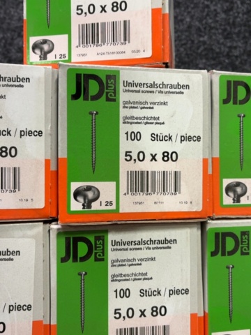 1605491-7 1000 st Universalskruv 5.0x80mm, JD plus