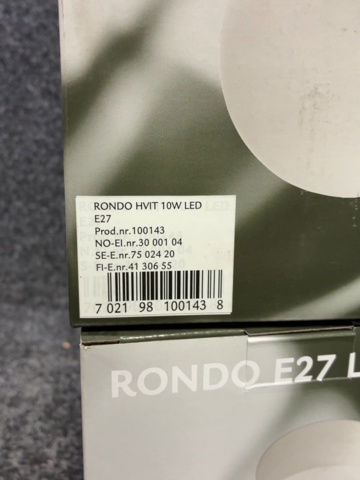1605495-6 6 st Tak/Vägglampor Rondo E27 LED - SG