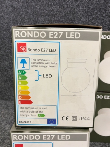 1605495-8 6 st Tak/Vägglampor Rondo E27 LED - SG